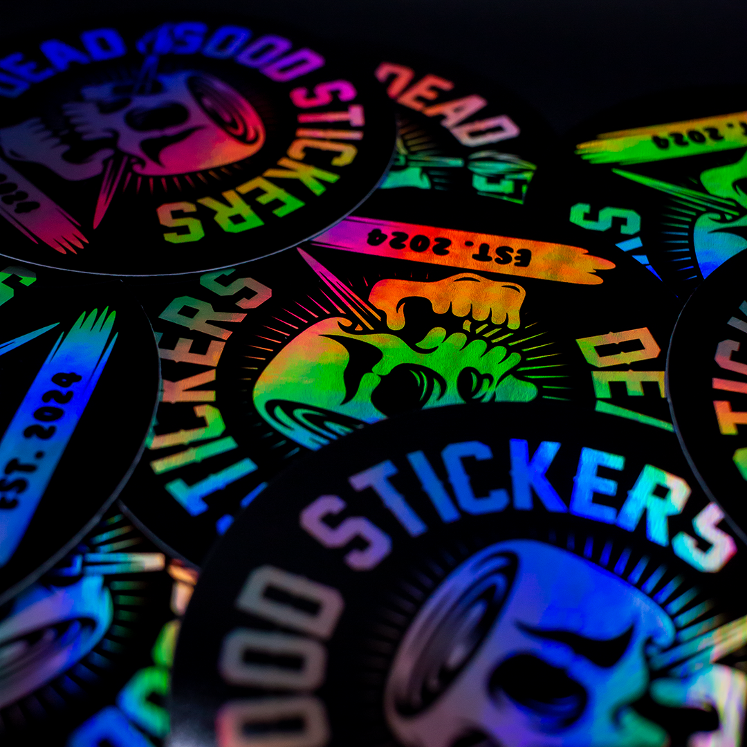 a different angle of a circle holographic sticker
