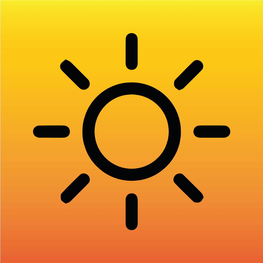 UV resistant icon, representing DeadGood stickers won’t fade in sunlight